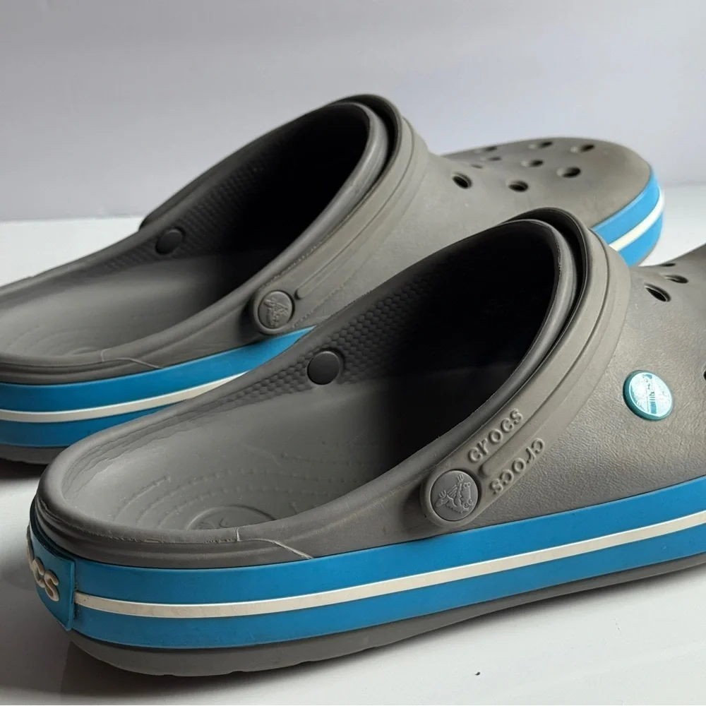 Crocs Gray and Blue Crocs